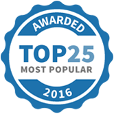 Top 25 Most Popular Party and Event Services badge for 2016